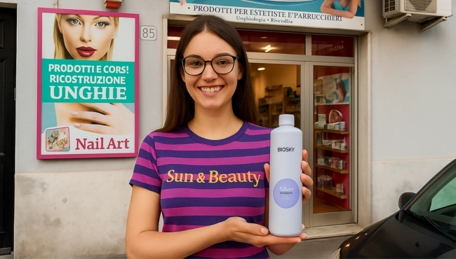 Biosky by Tricol | Silver Shampoo per capelli biondi e grigi da 1000ml